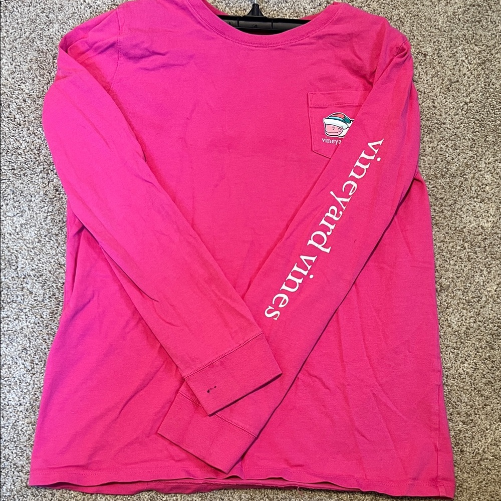 Vineyard Vines Kids Bright Pink Long Sleeve Tee